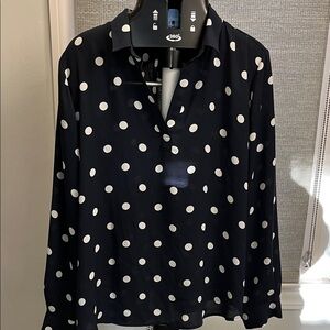 Navy Polka Dot Button Down Shirt